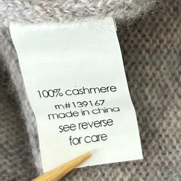 27 Miles Malibu 100% Cashmere Heathered Cream‎ Sweater Skull studs thumb holes S - Picture 13 of 14